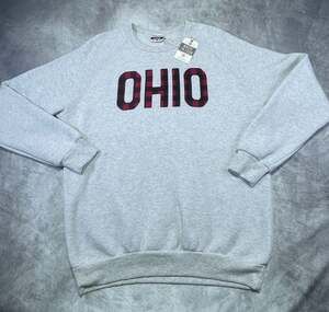 Where I'm From Ohio Buffalo Plaid Letter Crewneck Sweatshirt Gray X-Large NWT